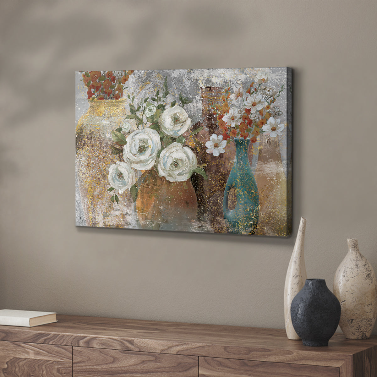 Vessels and Blooms Spice - Canvas Art Print