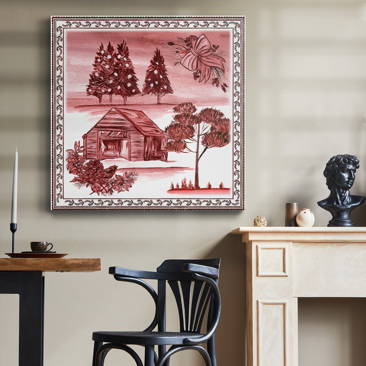 Christmas Wonderland Toile III - Canvas Art Print