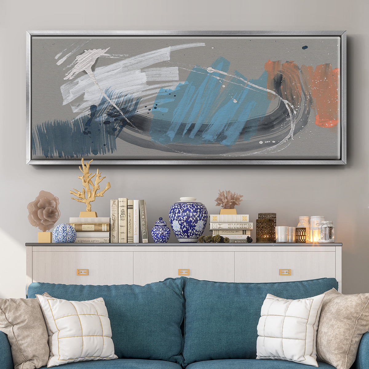 Whimsical Marks I - Floater Framed Canvas Print