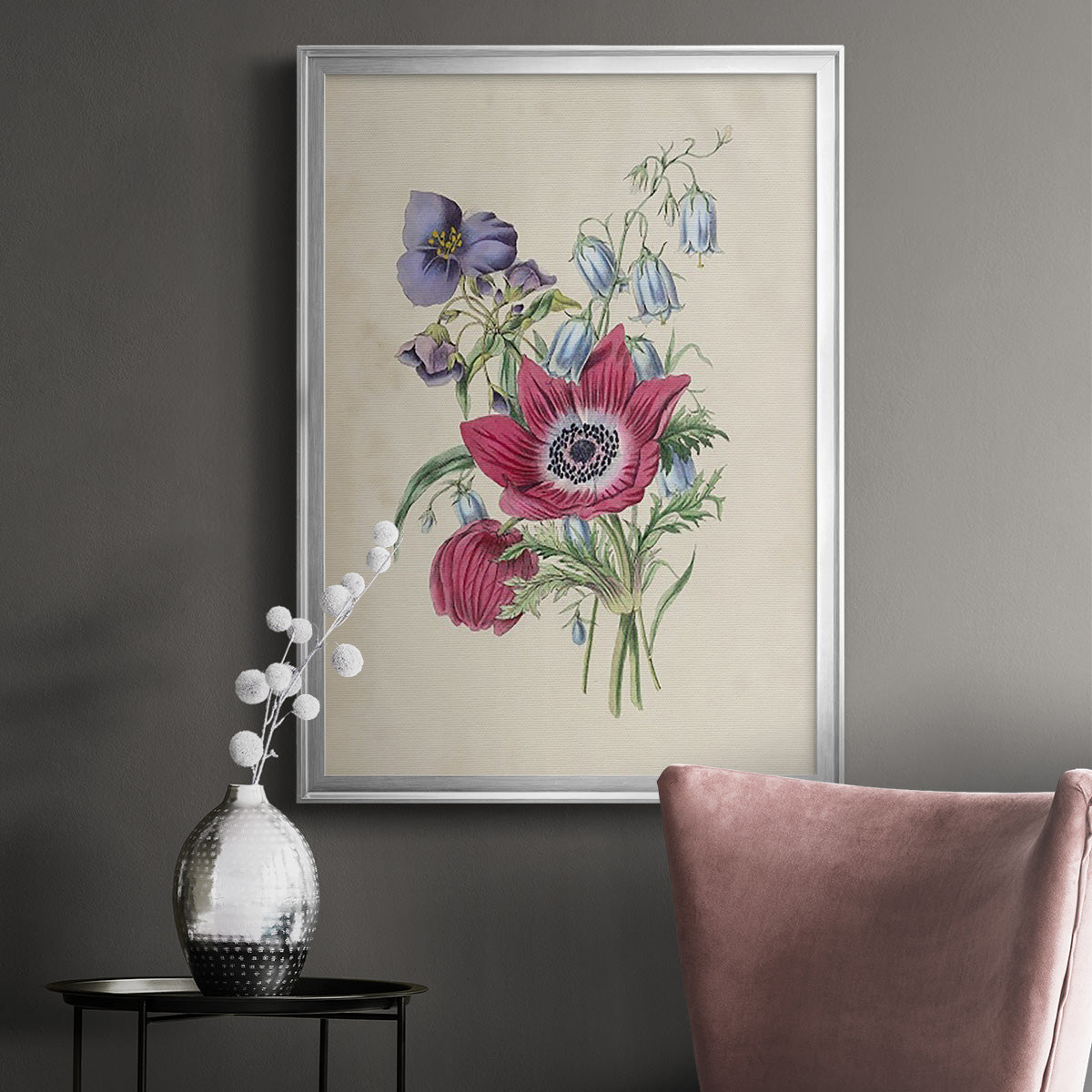 Antique Garden Bouquet I - Modern Framed Canvas Print