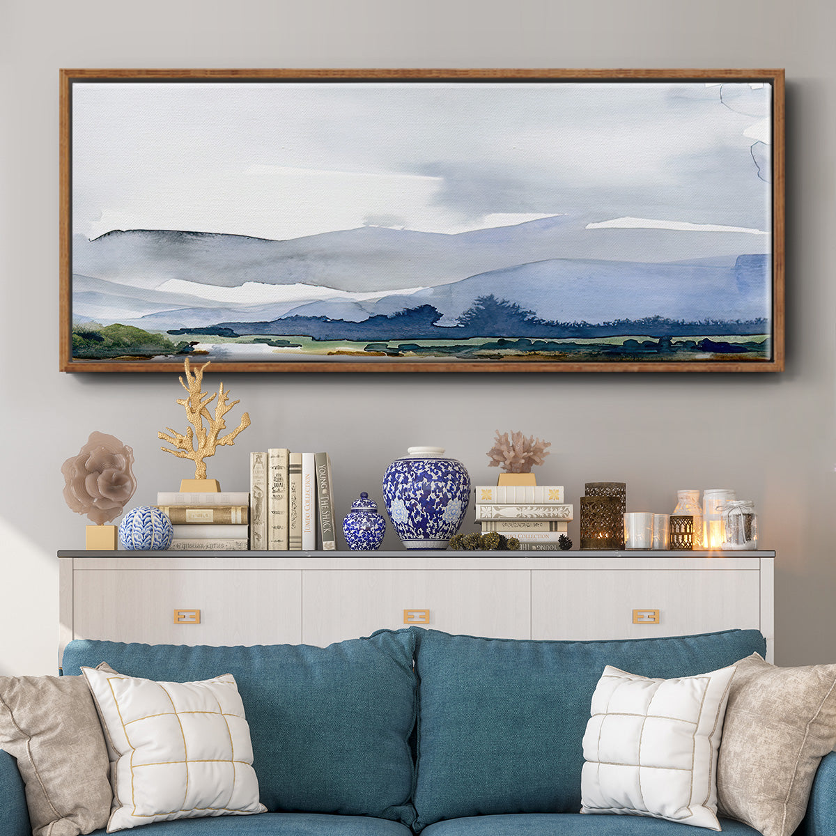 Blue Ridge I - Floater Framed Canvas Print