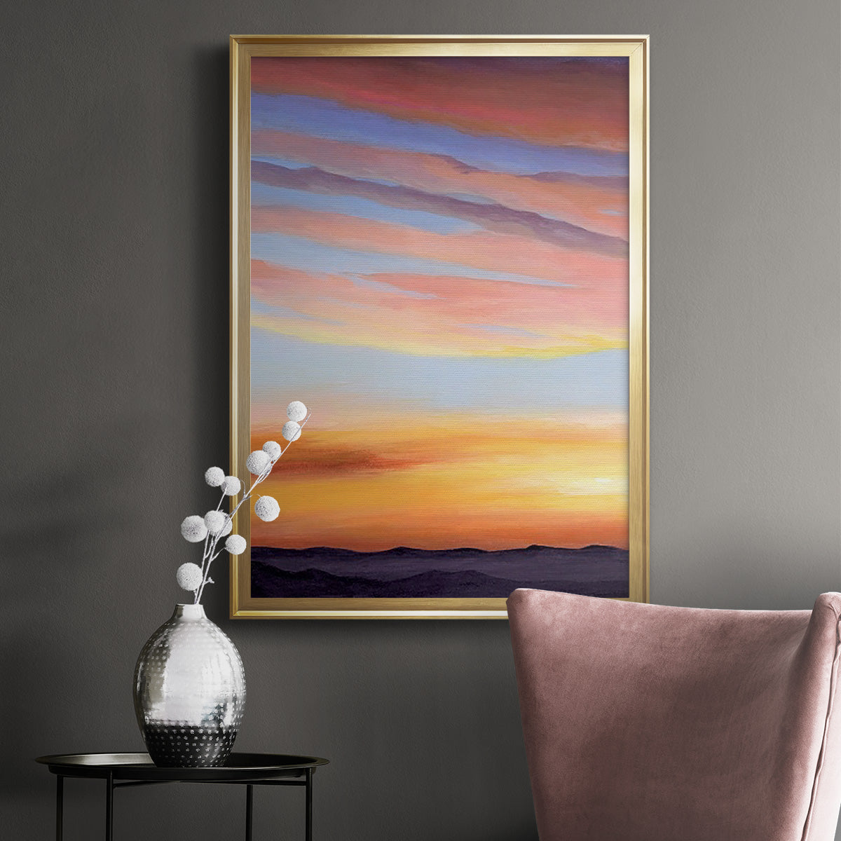 Ignited Dusk I - Modern Framed Canvas Print