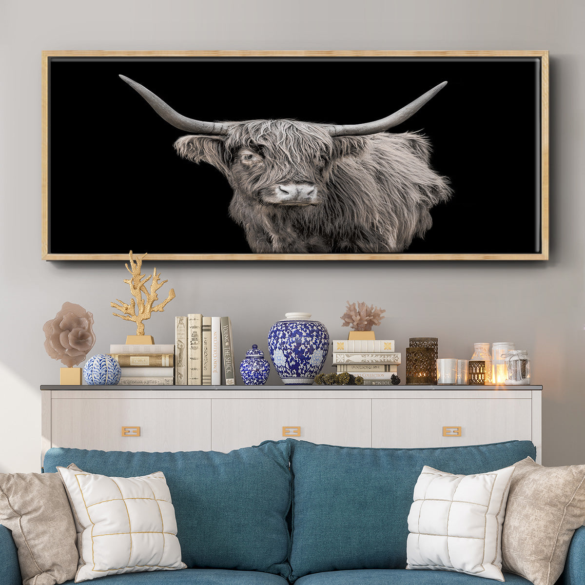 It's a Mooood I - Floater Framed Canvas Print