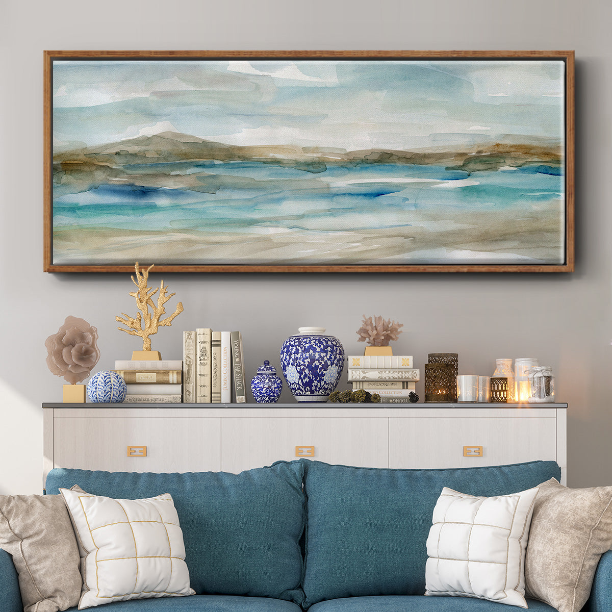 Peaceful Beach II - Floater Framed Canvas Print
