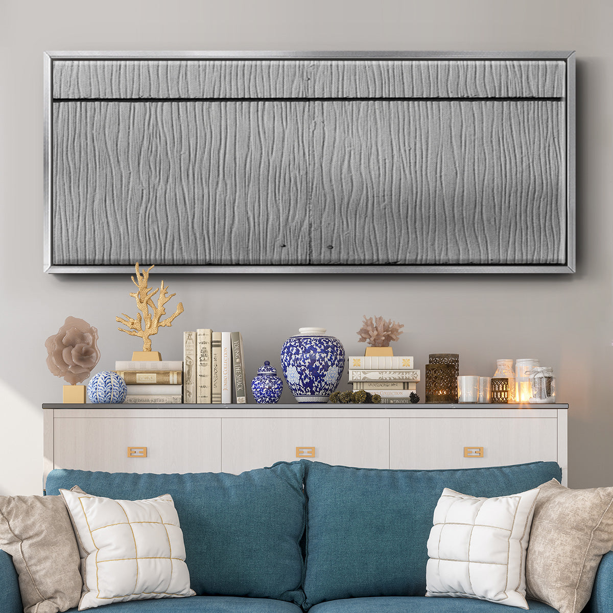 Found Textures I - Floater Framed Canvas Print