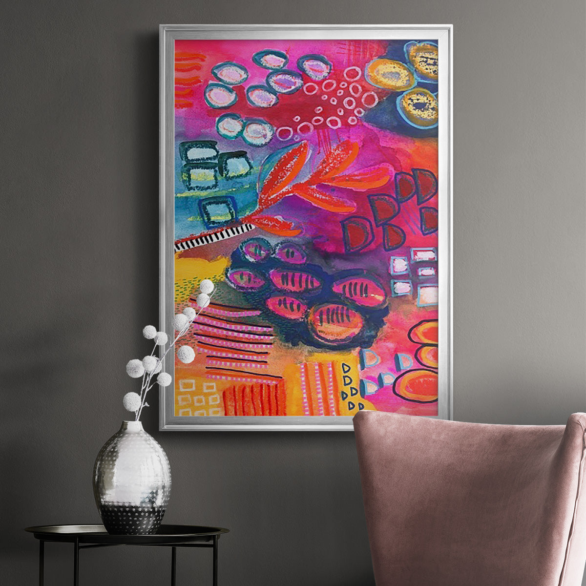 Vivaciously Changing I - Modern Framed Canvas Print