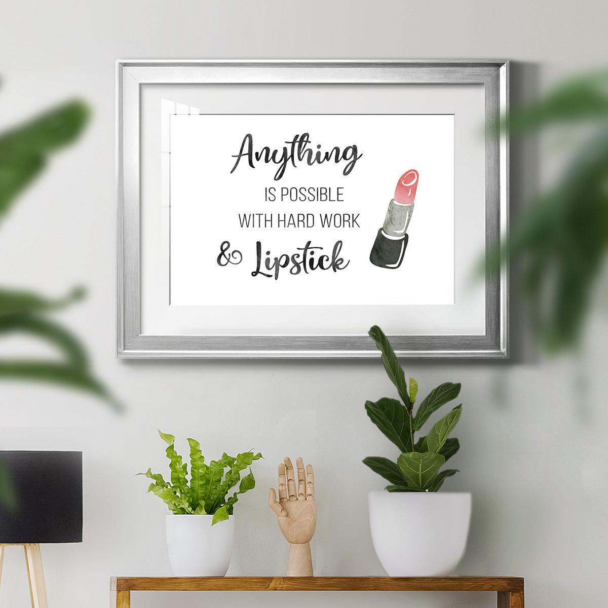 Hard Work and Lipstick - Modern Framed Art Print