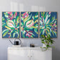 Blue Tropics I - Framed Premium Gallery Wrapped Canvas L Frame 3 Piece Set - Ready to Hang