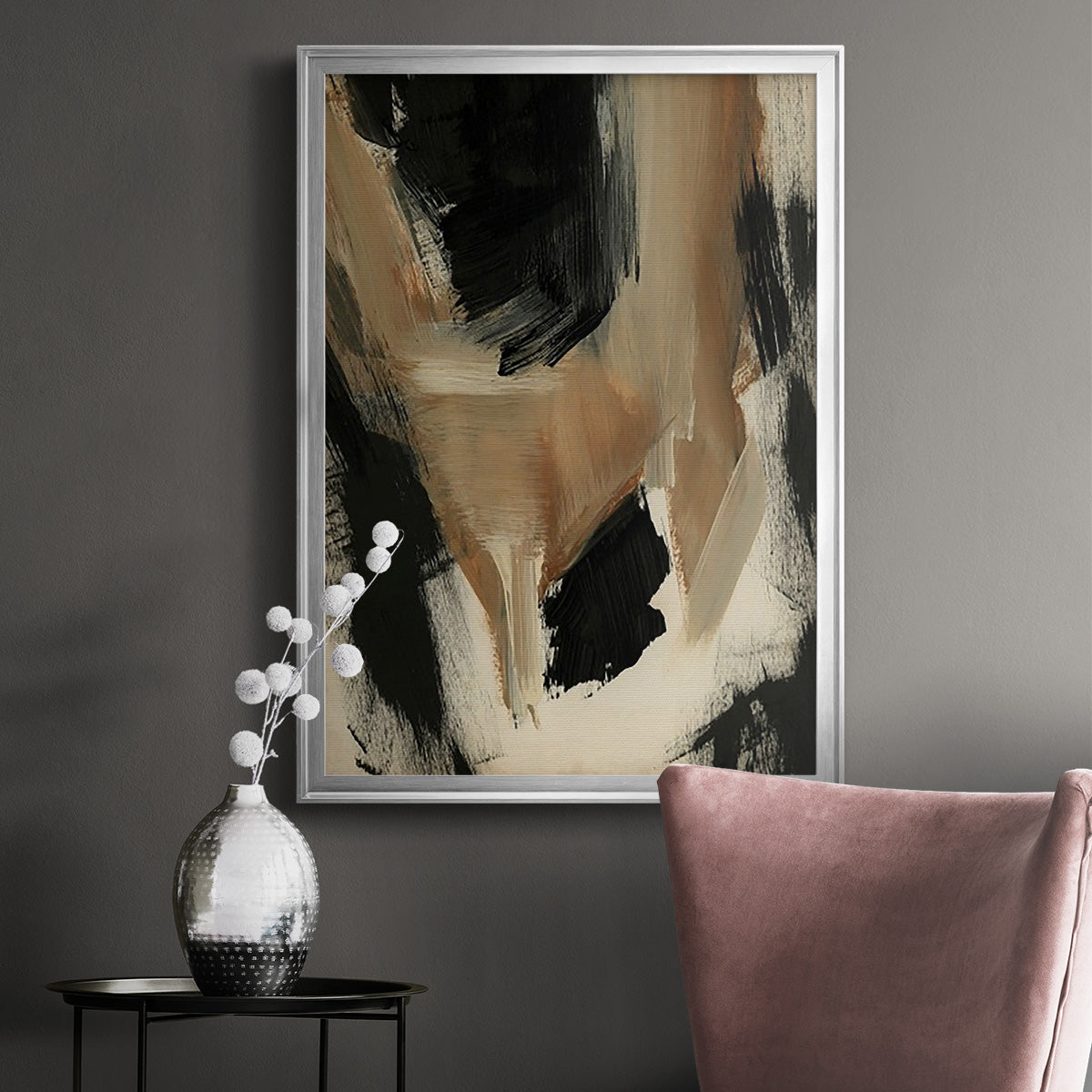 Baked Paintstrokes II - Modern Framed Canvas Print