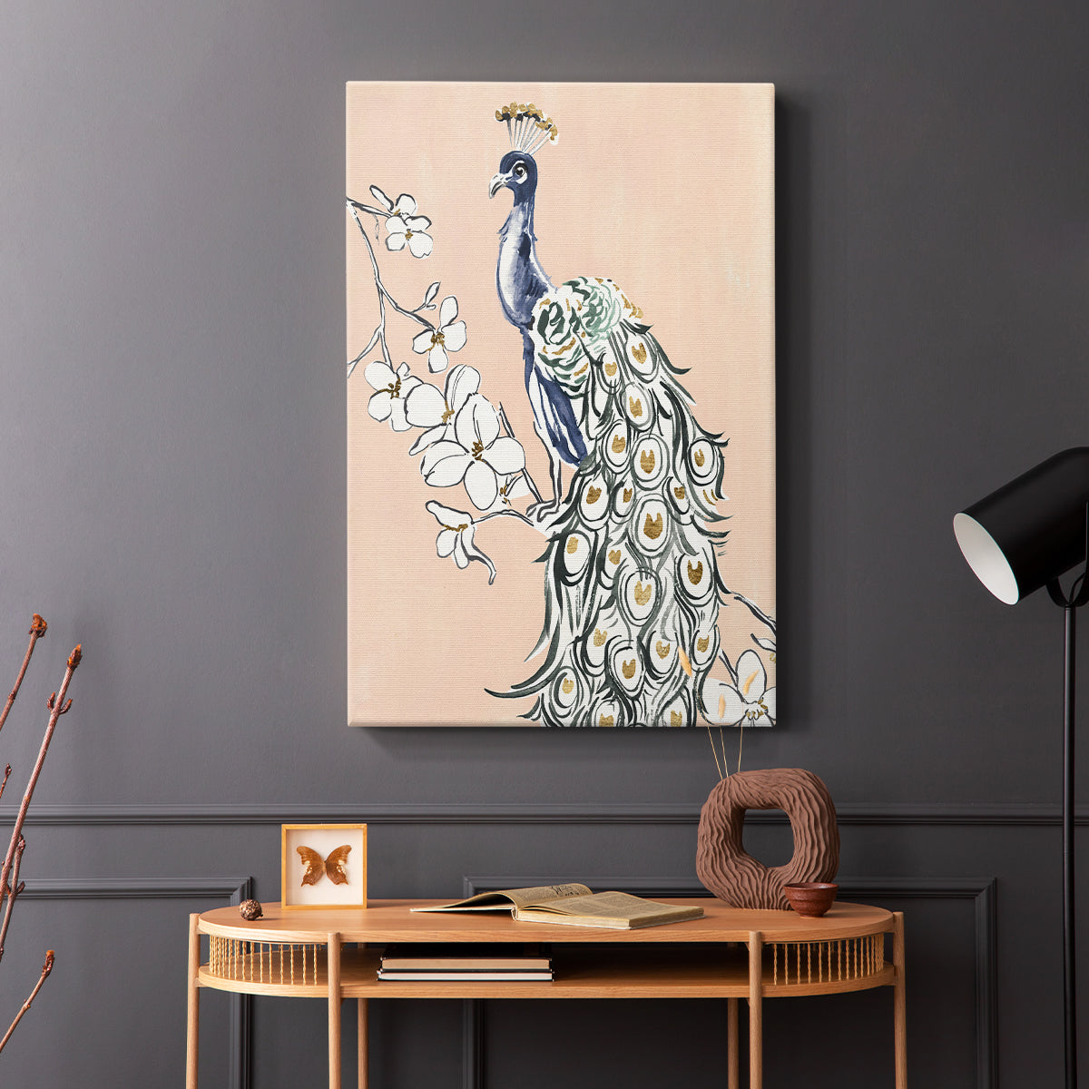 Peacock in Gold IV - Canvas Art Print