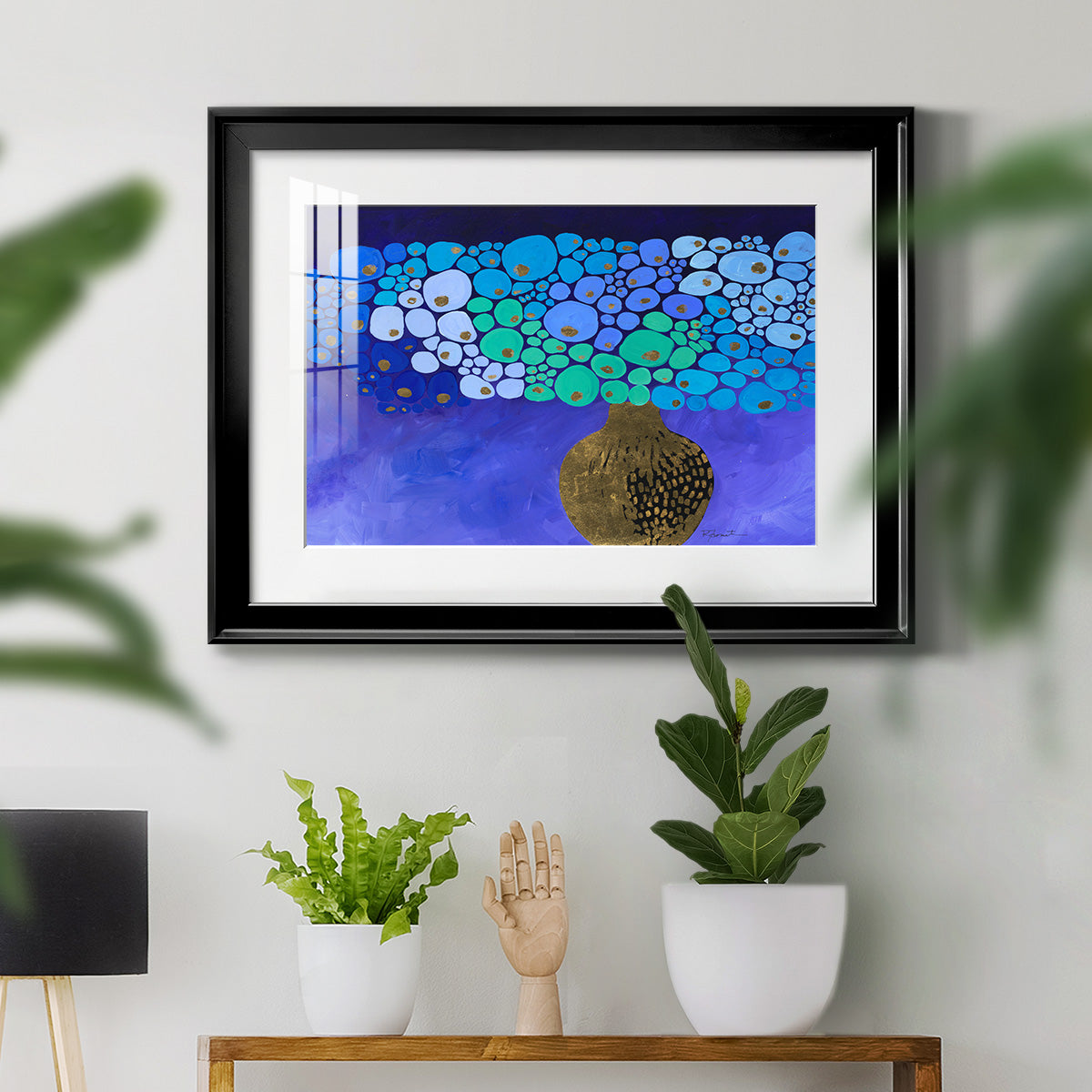 Blue Poppies II - Modern Framed Art Print