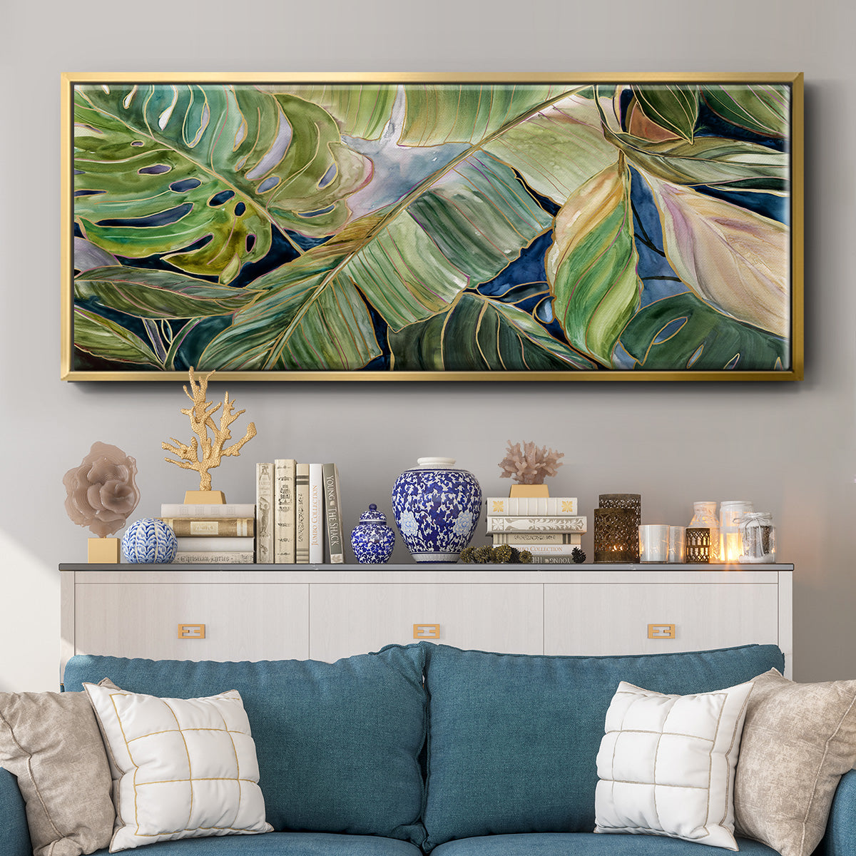 Sun Tipped Tropicals - Floater Framed Canvas Print