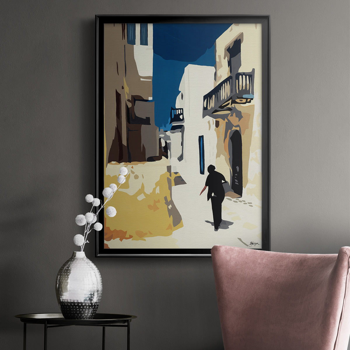 Mykonos 3 - Modern Framed Canvas Print