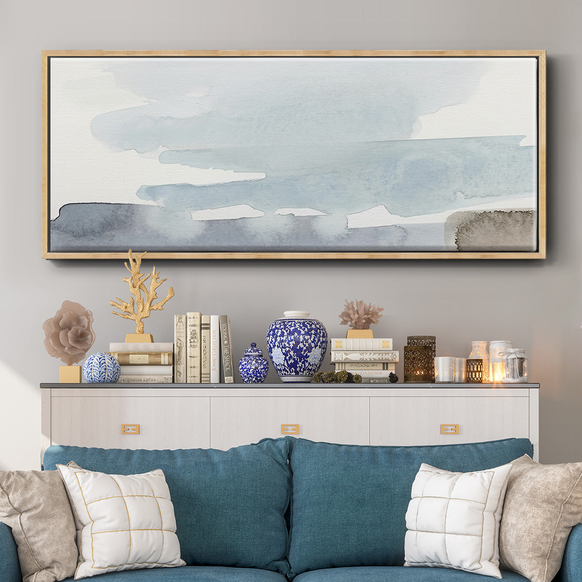 Coastal Tones I - Floater Framed Canvas Print