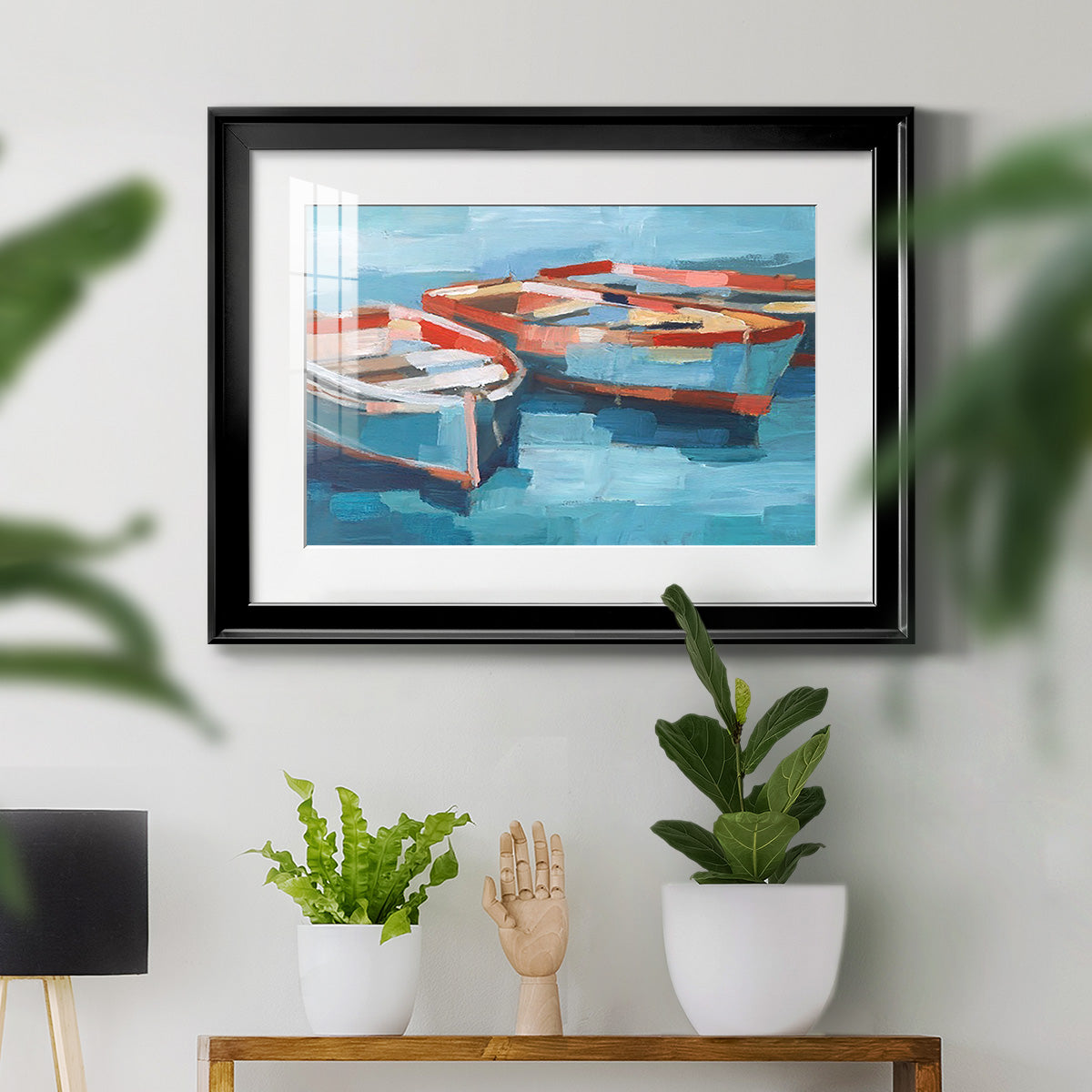 Primary Boats II Premium Framed Print - Ready to Hang