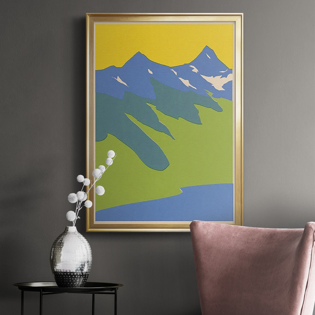 Bright Glacial Lake II - Modern Framed Canvas Print