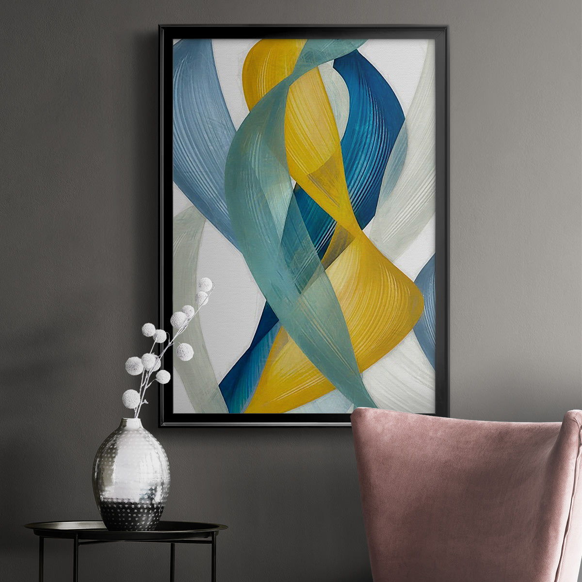 Horizontal Bands I - Modern Framed Canvas Print