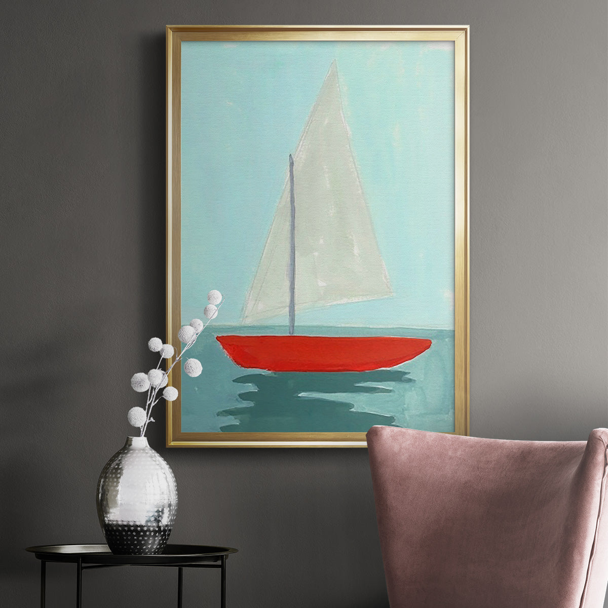 Small Sail II - Modern Framed Canvas Print