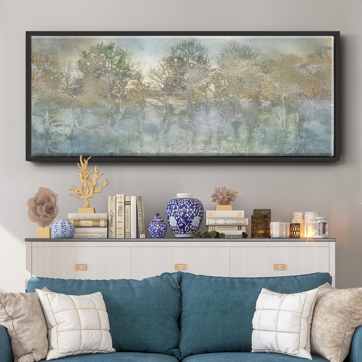River Reflection - Floater Framed Canvas Print