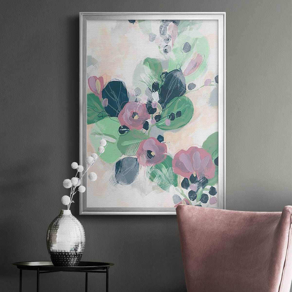 Tropical Branch Fresco I - Modern Framed Canvas Print