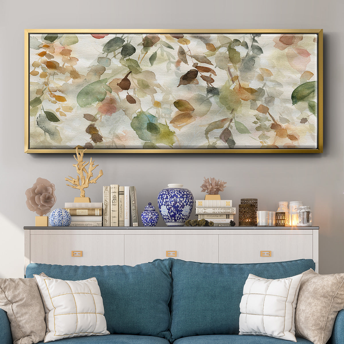 Fall Cascade - Floater Framed Canvas Print