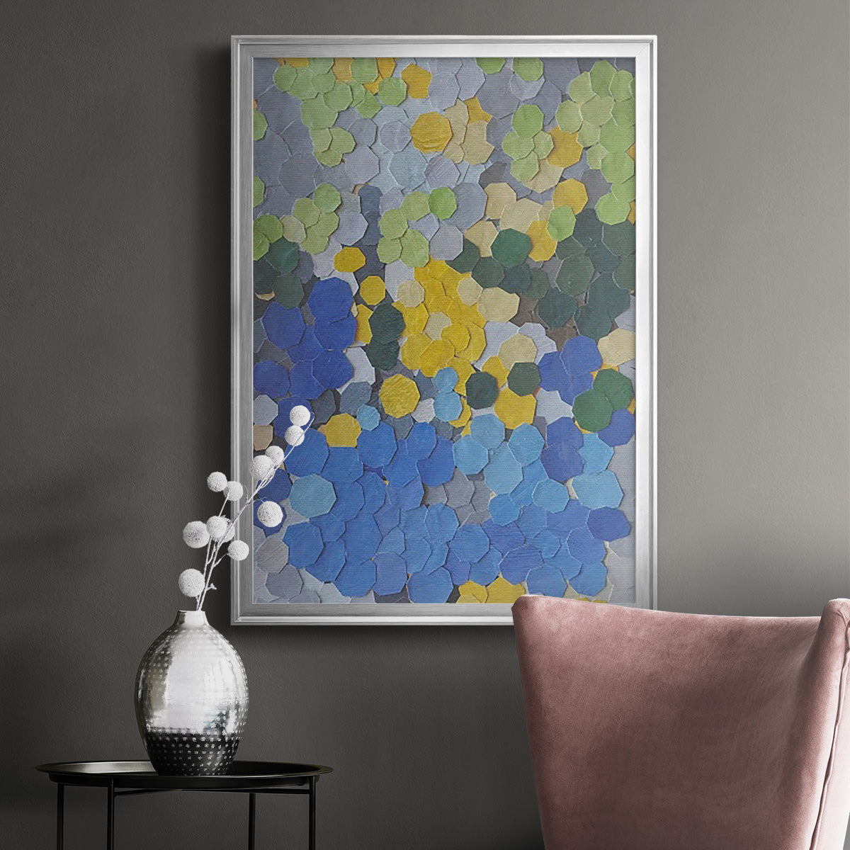 Lake Como Garden - Modern Framed Canvas Print