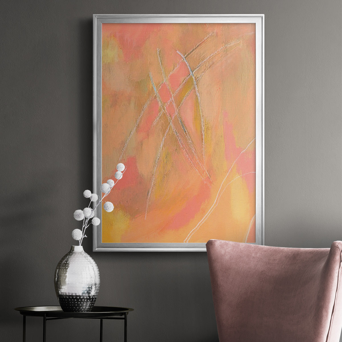 Peach Bliss IV - Modern Framed Canvas Print