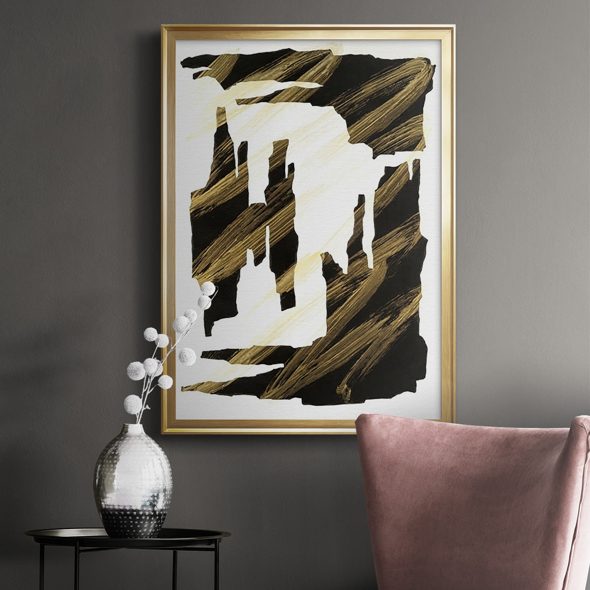 Onyx Obelisks II - Modern Framed Canvas Print