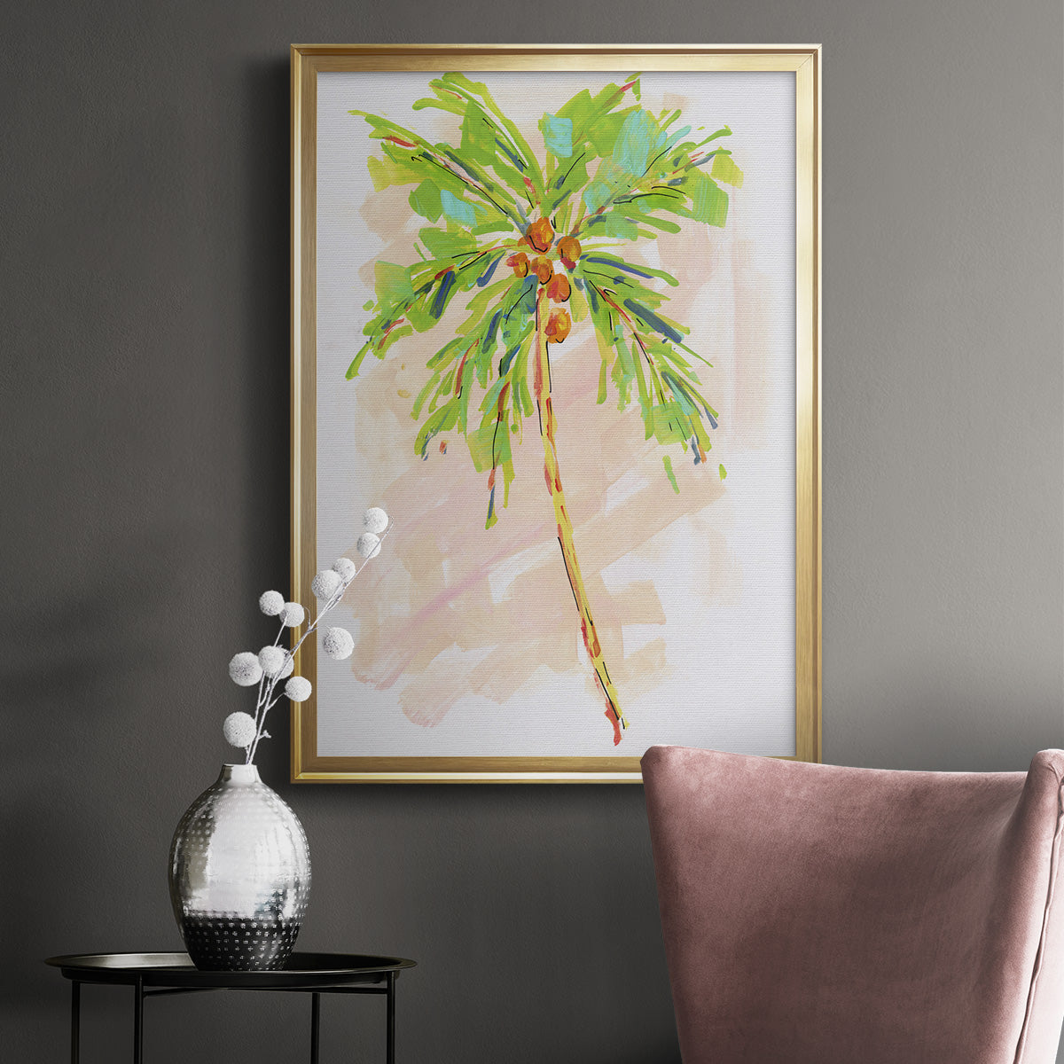 Coconut Palm I - Modern Framed Canvas Print