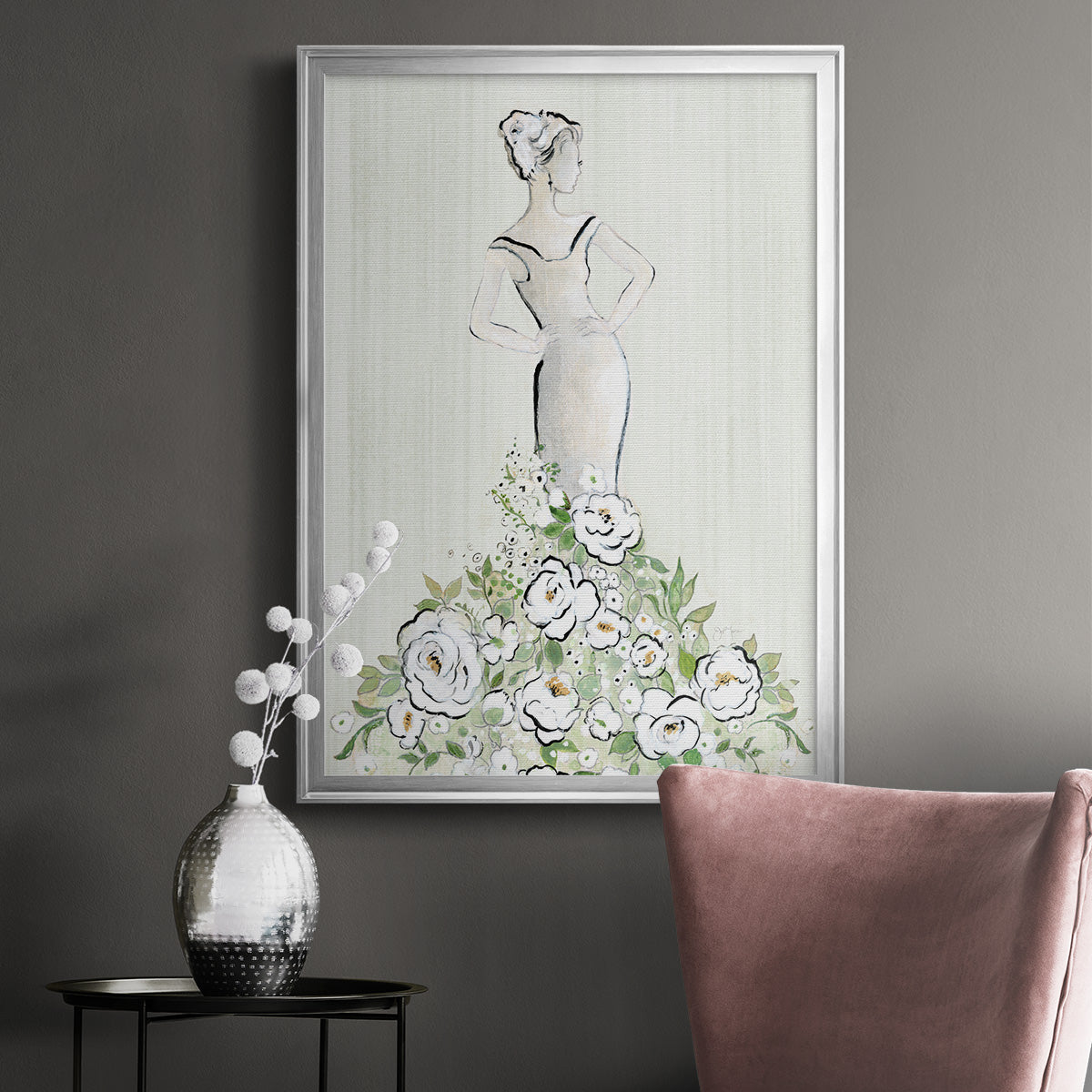 Fashion Floral Figurative - Modern Framed Canvas Print