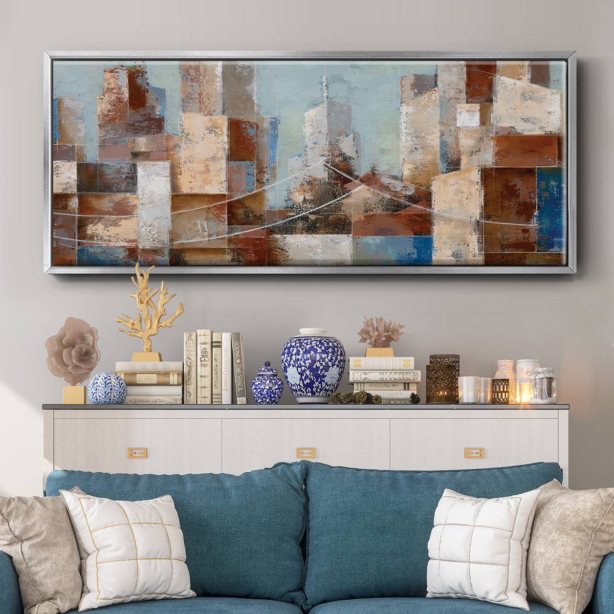 Cityscape - Floater Framed Canvas Print