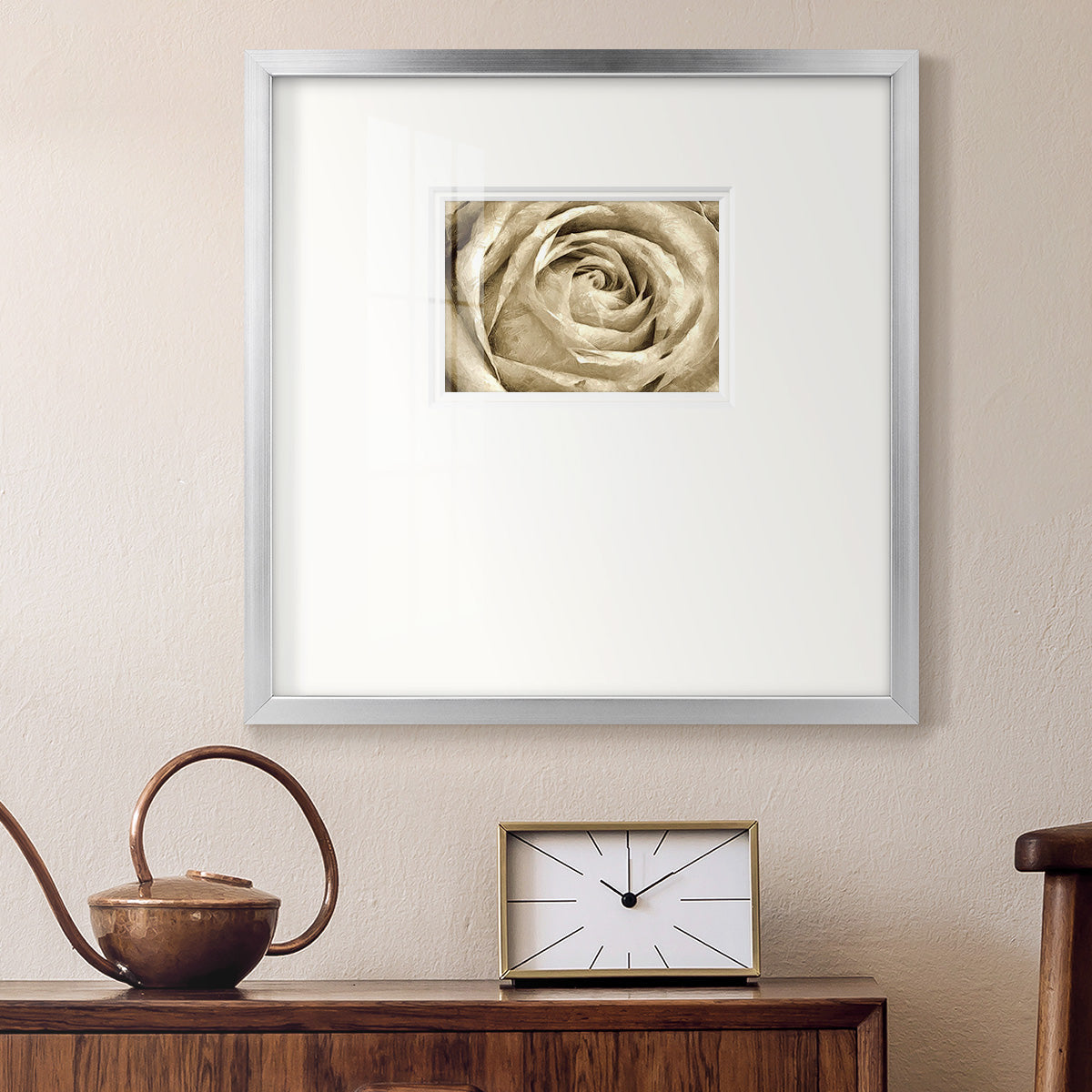 Neutral Wall Flower IV Premium Framed Print Double Matboard