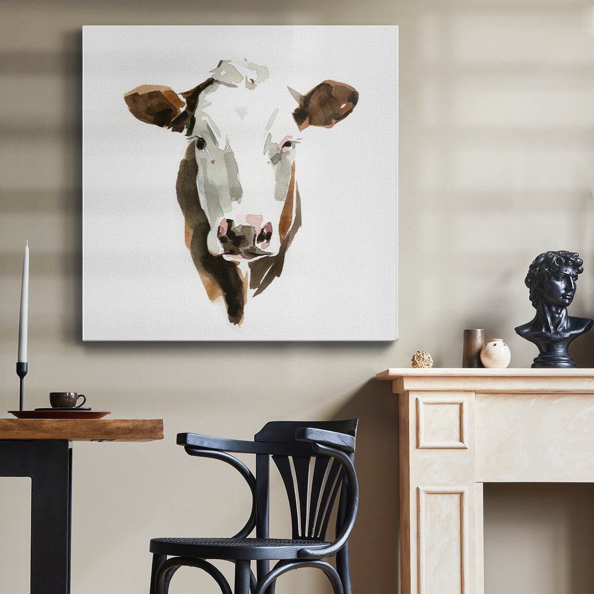 Watercolor Bovine III-Premium Gallery Wrapped Canvas - Ready to Hang