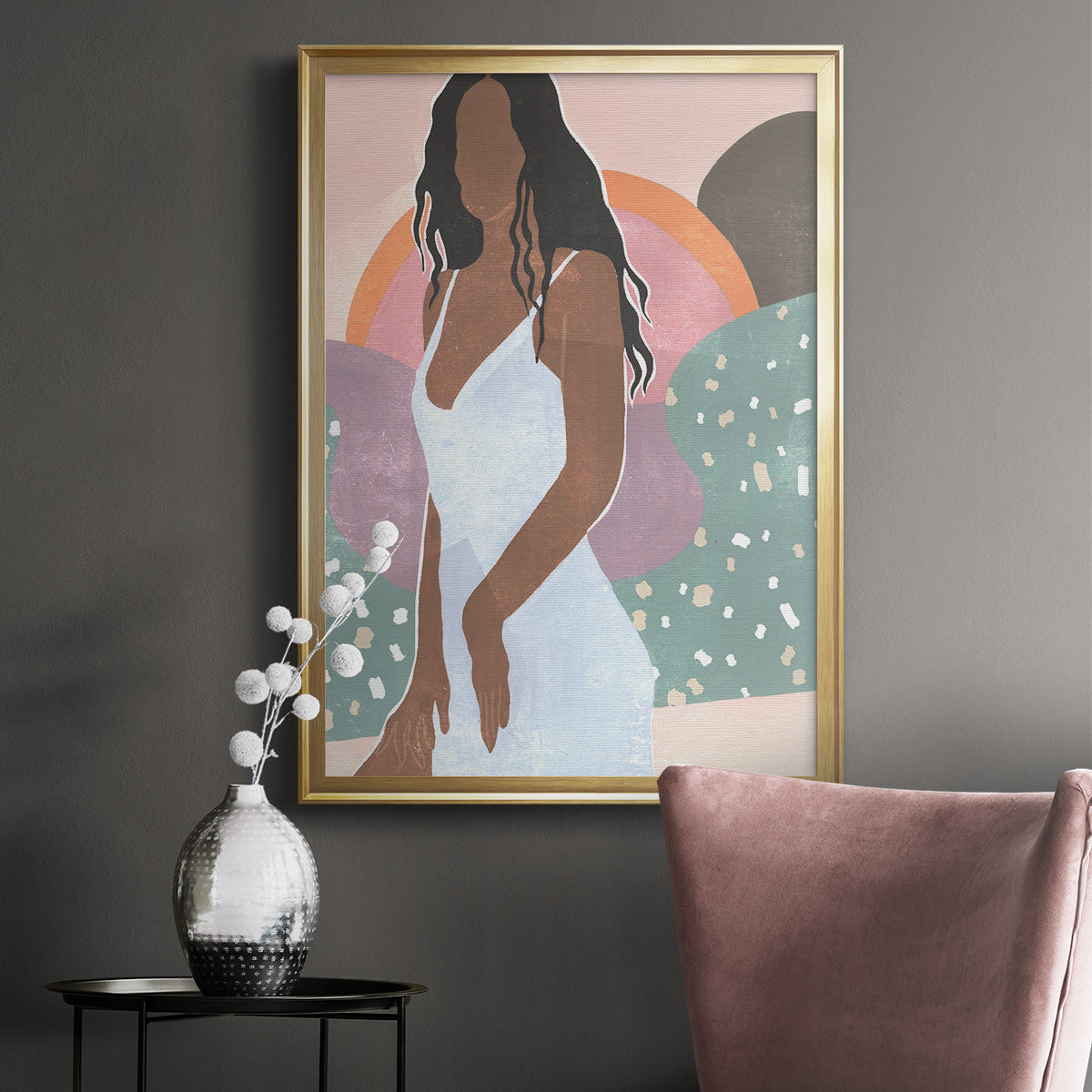 Curly Lady I - Modern Framed Canvas Print