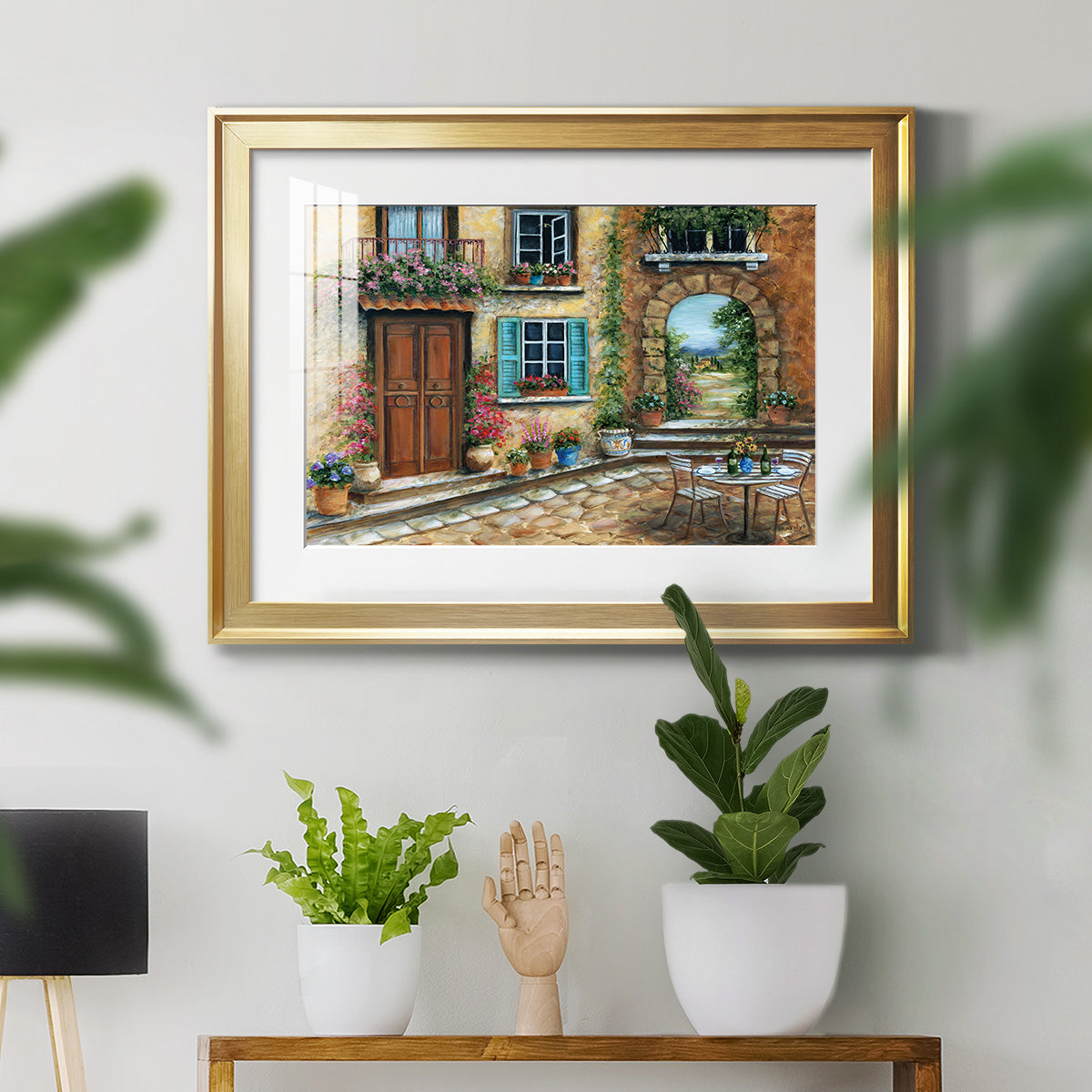 Tuscan Courtyard Premium Framed Print - Ready to Hang