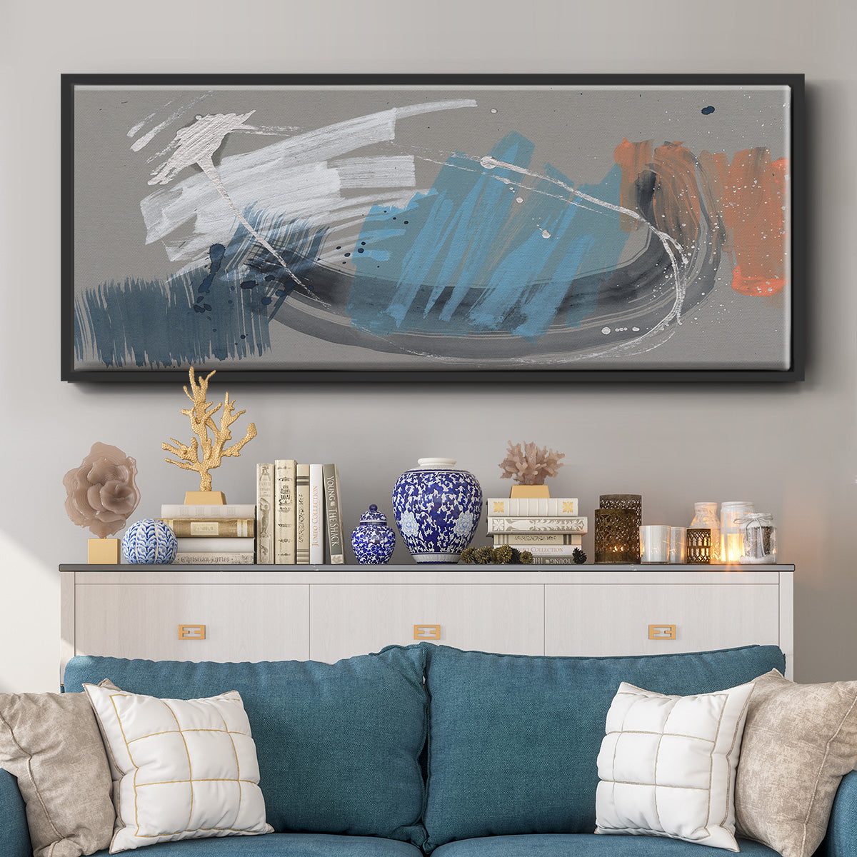 Whimsical Marks I - Floater Framed Canvas Print