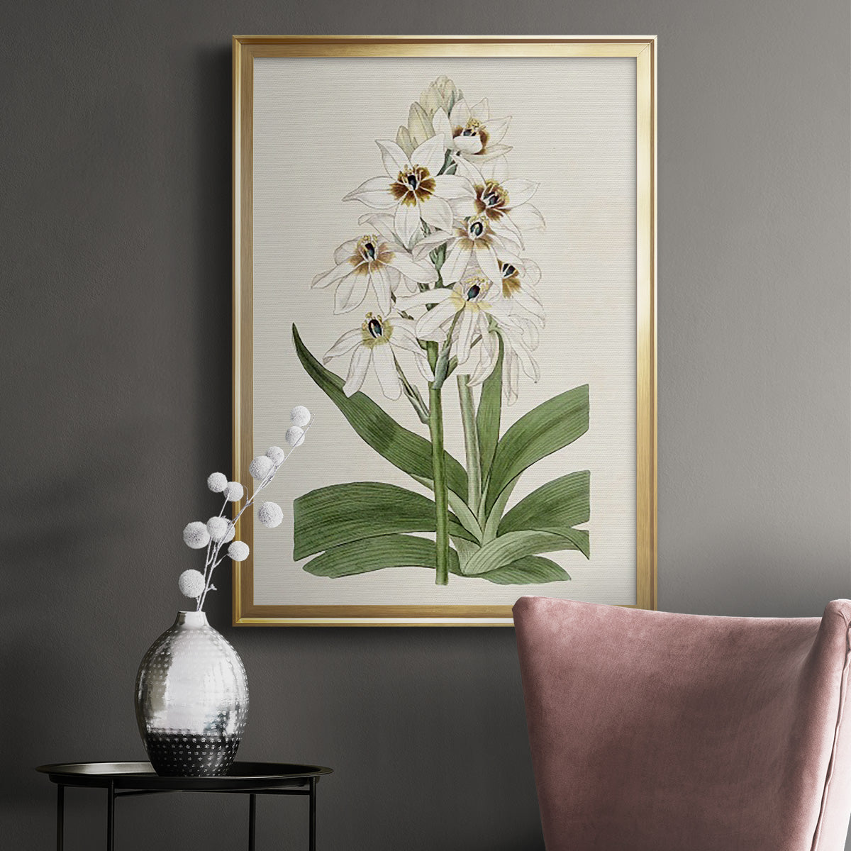 Flore Albo I - Modern Framed Canvas Print