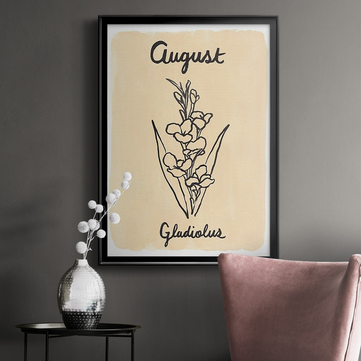 Birth Month VIII - Modern Framed Canvas Print