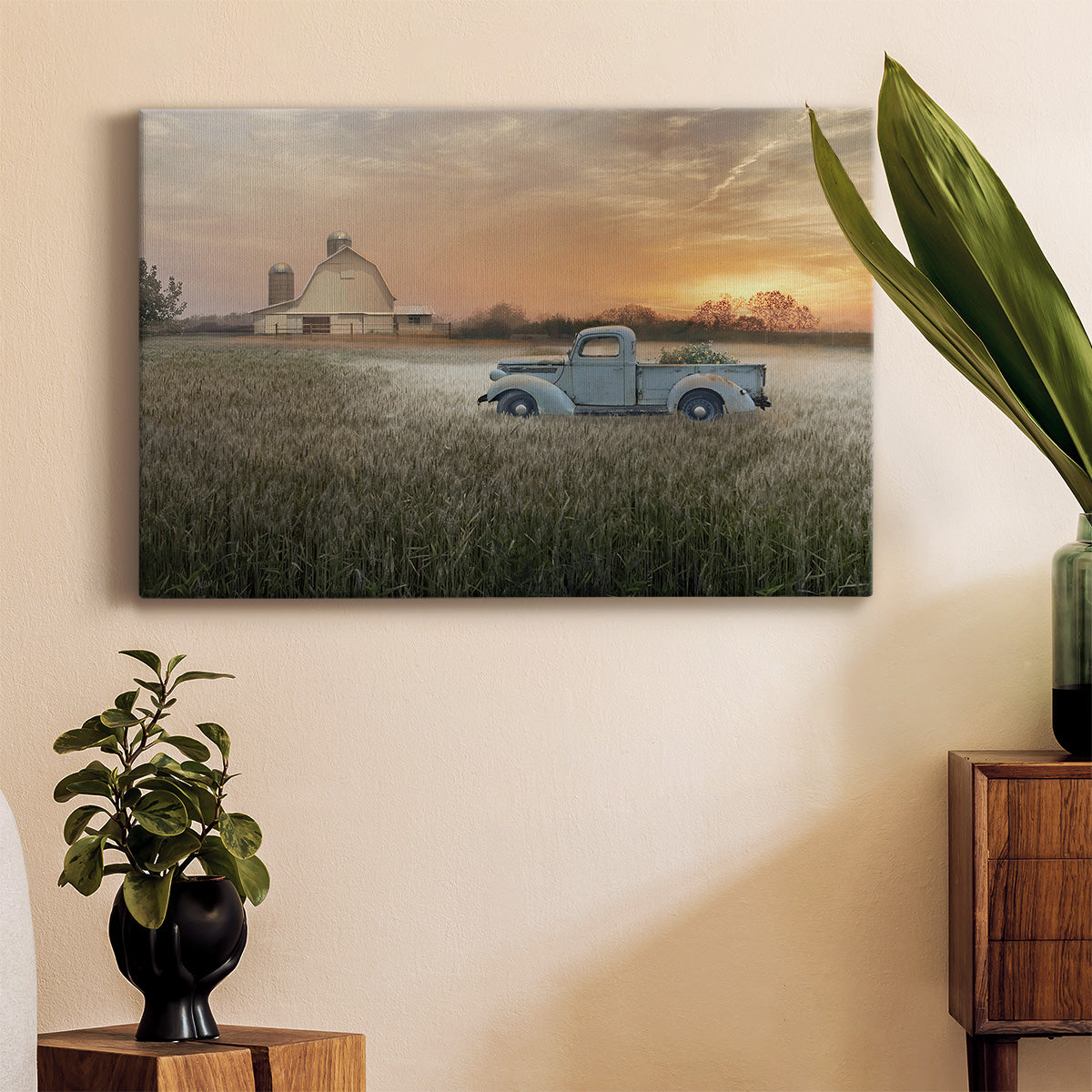 Evening Farm Premium Gallery Wrapped Canvas - Ready to Hang