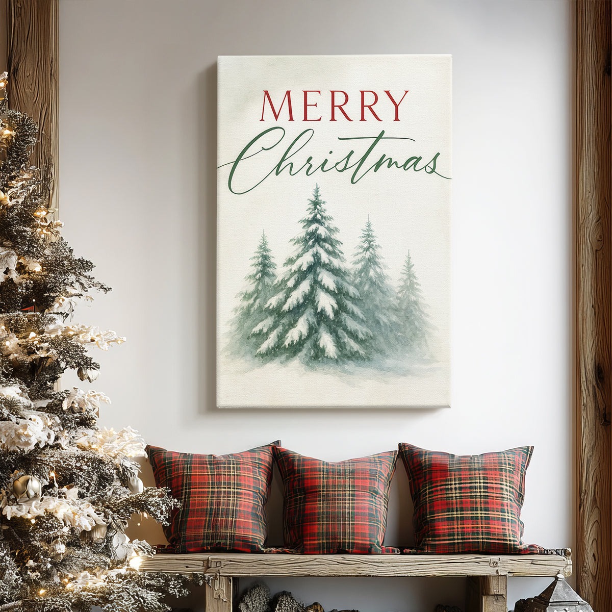 Night of Frostlit Pines - Canvas Art Print