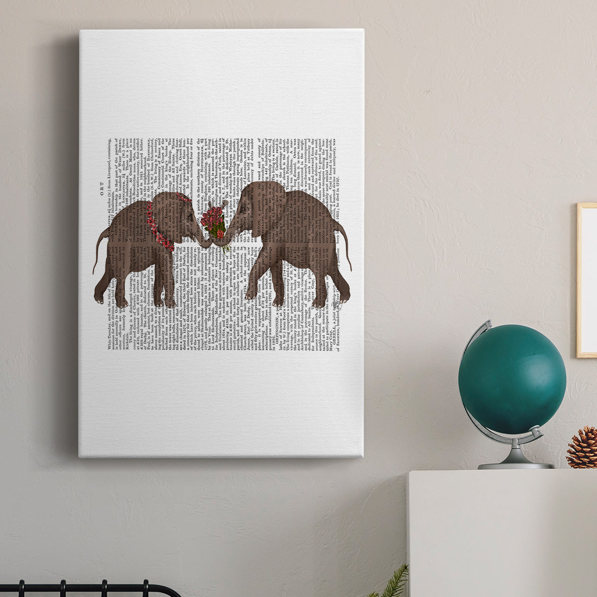 Elephant Bouquet, Landscape Premium Gallery Wrapped Canvas - Ready to Hang