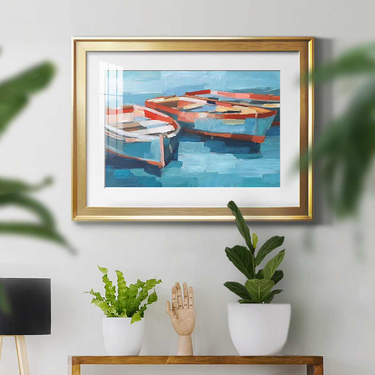 Primary Boats II Premium Framed Print - Ready to Hang