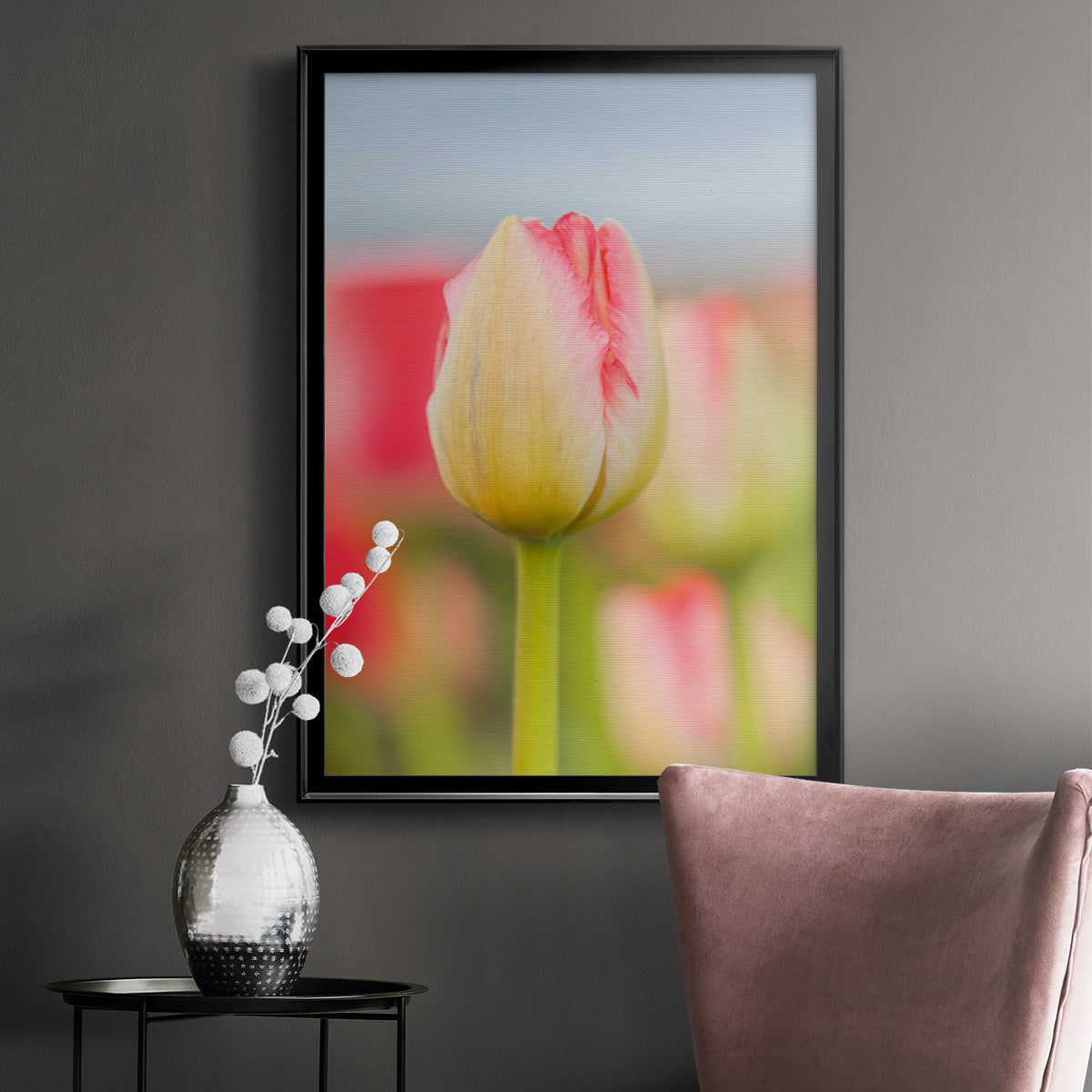 Twotone Tulip - Modern Framed Canvas Print