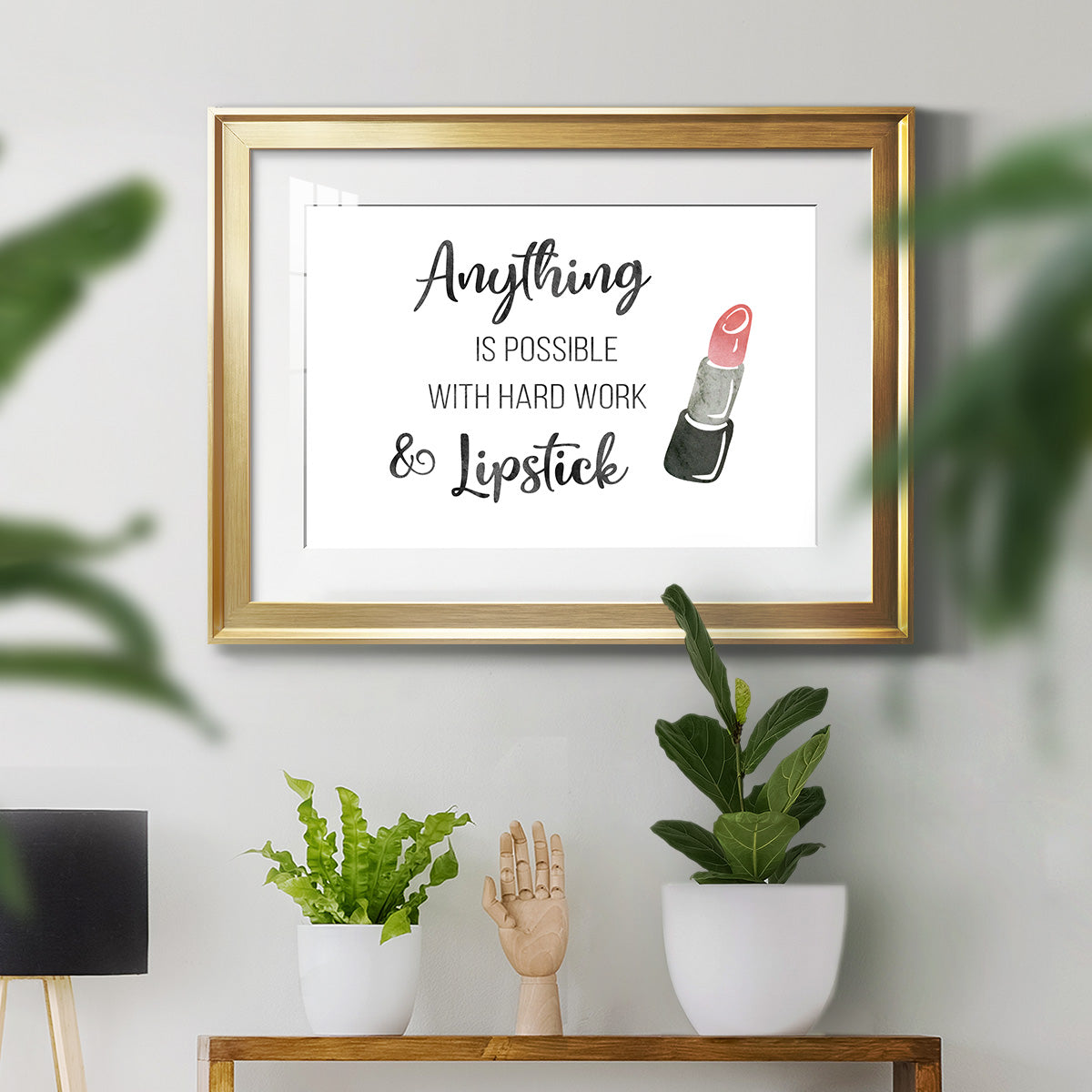 Hard Work and Lipstick - Modern Framed Art Print