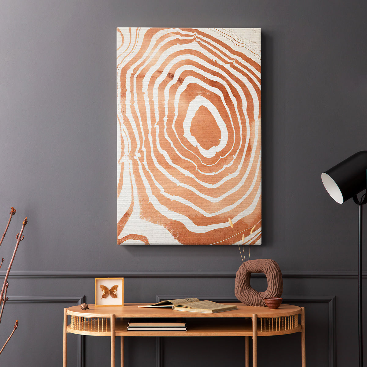 Wood Grain Suminagashi III - Canvas Art Print