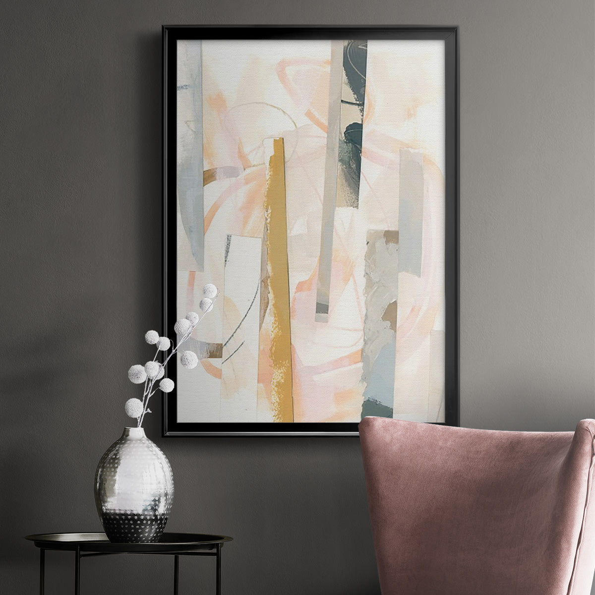 Melon Litmus I - Modern Framed Canvas Print