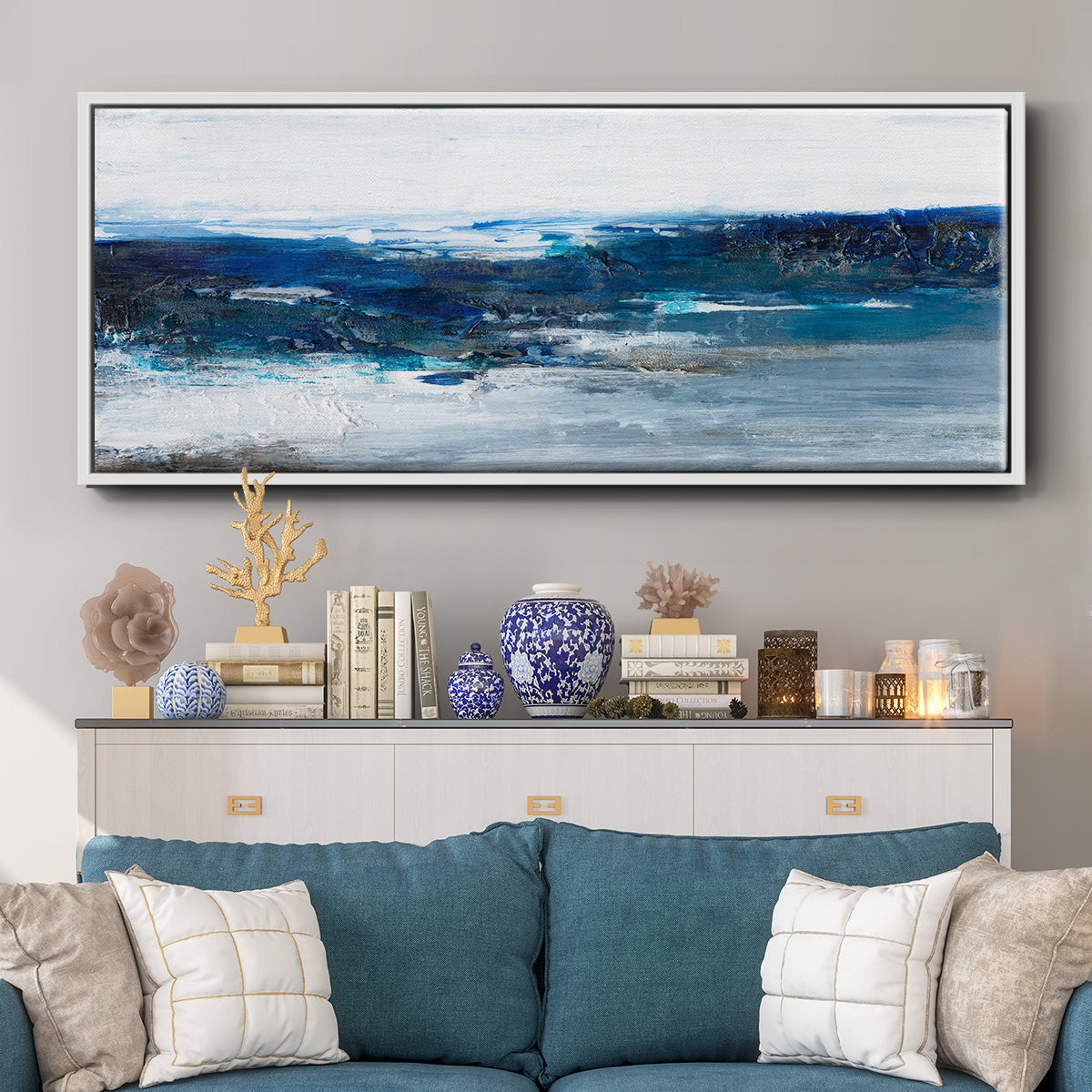 Mysterious Sea II - Floater Framed Canvas Print