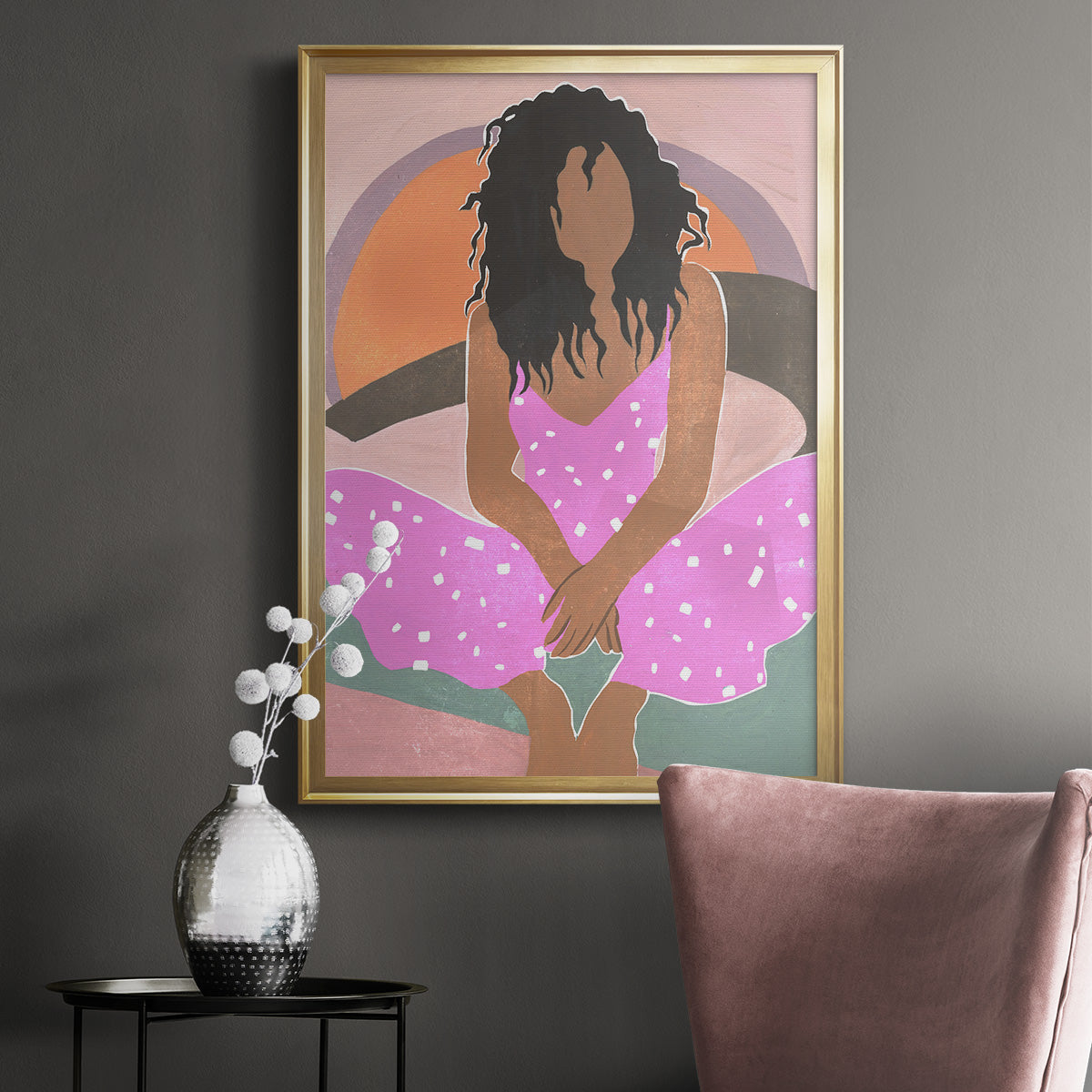 Curly Lady IV - Modern Framed Canvas Print