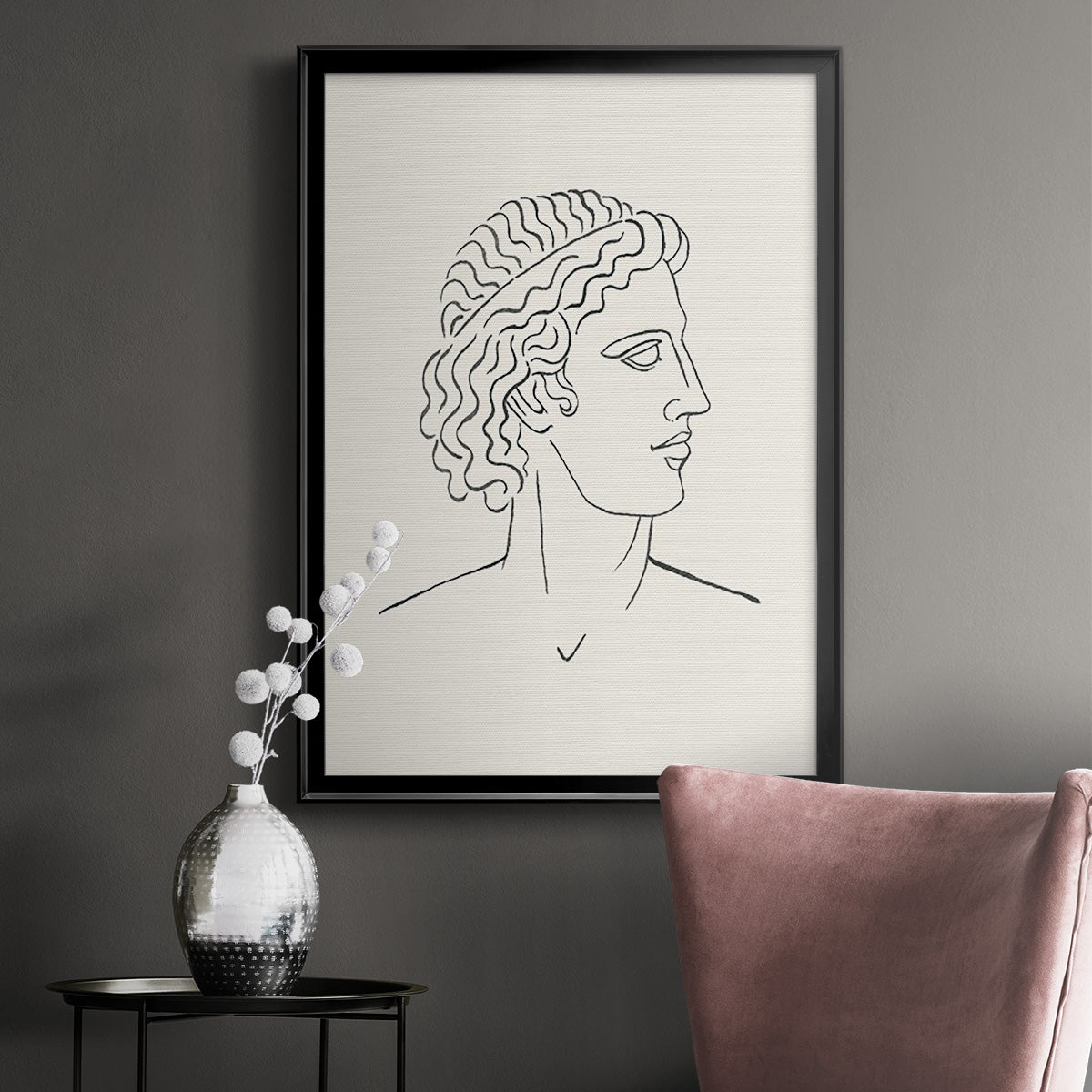 Greek Busts I - Modern Framed Canvas Print