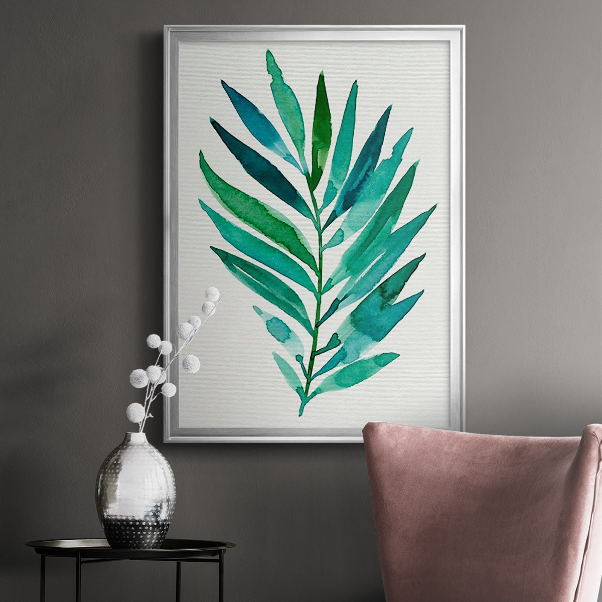 Palm Frond Flow I - Modern Framed Canvas Print